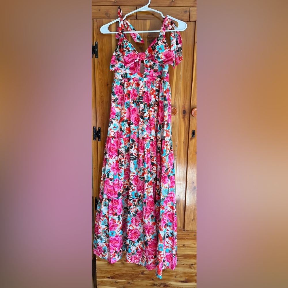 Buddy Love Floral Maxi Dress - Pink and Green